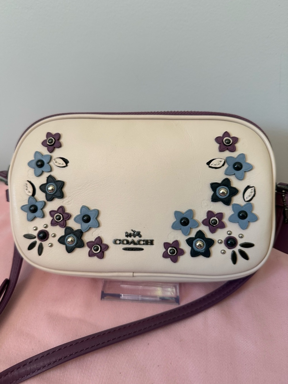Coach Floral Appliqué Camera Double Zip Crossbody - Picture 2 of 10